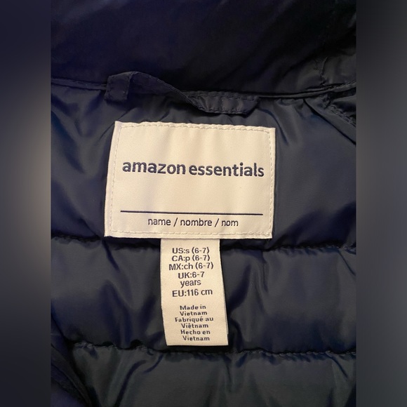 Navy Blue Puffer Vest Water Resistant Size 6/7 - Picture 3 of 4